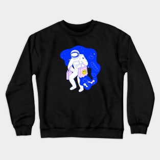 Astronaut Shopper In Space Crewneck Sweatshirt